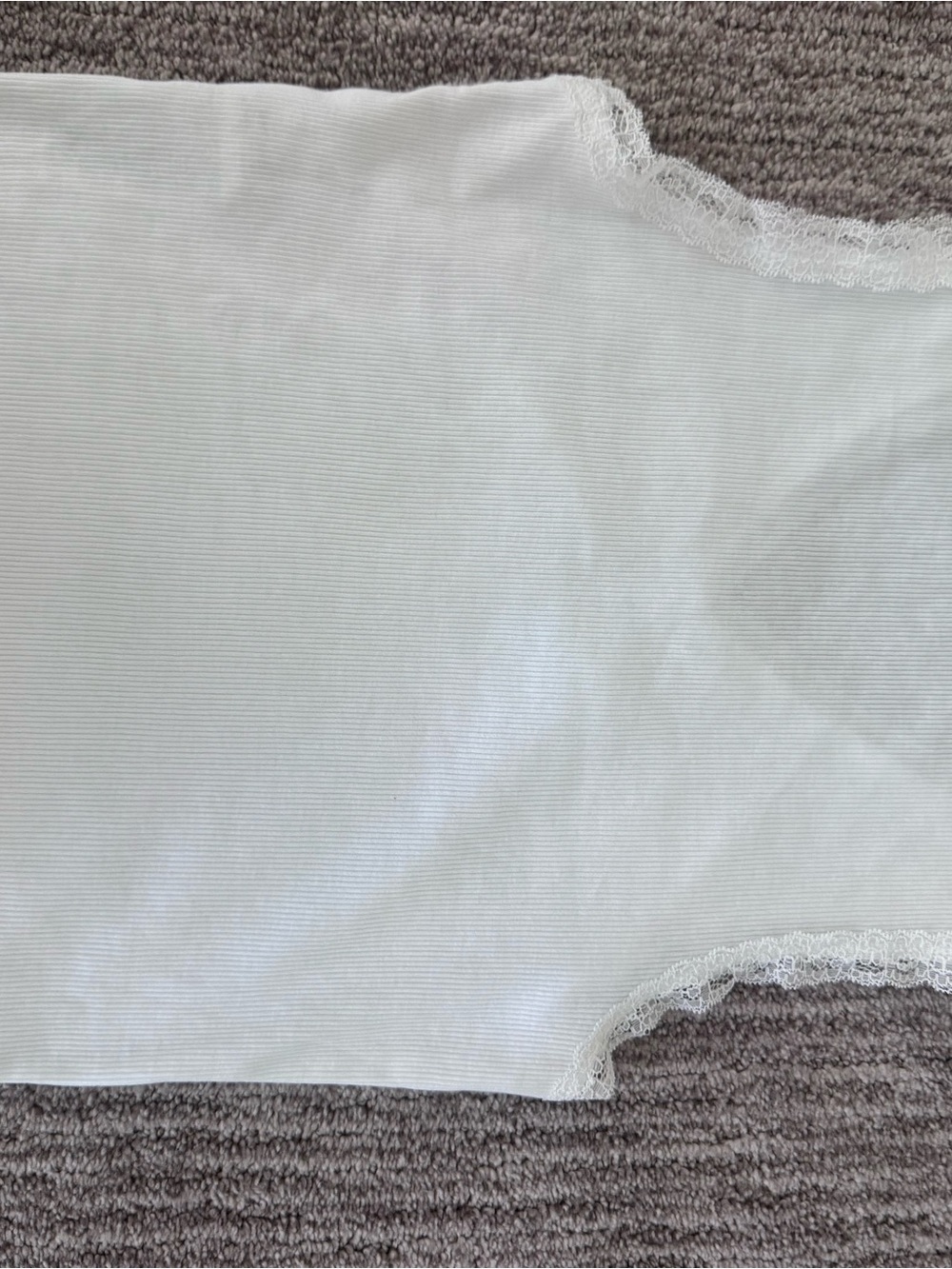 ASOS White Ribbed Lace-Trim Tank - Picture 2 of 7